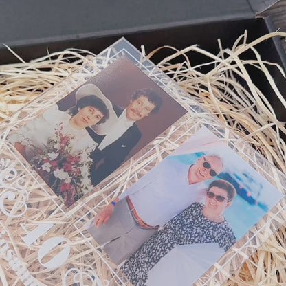 Über die Jahre zusammen - Druck auf Glas, personalisiertes Geschenk