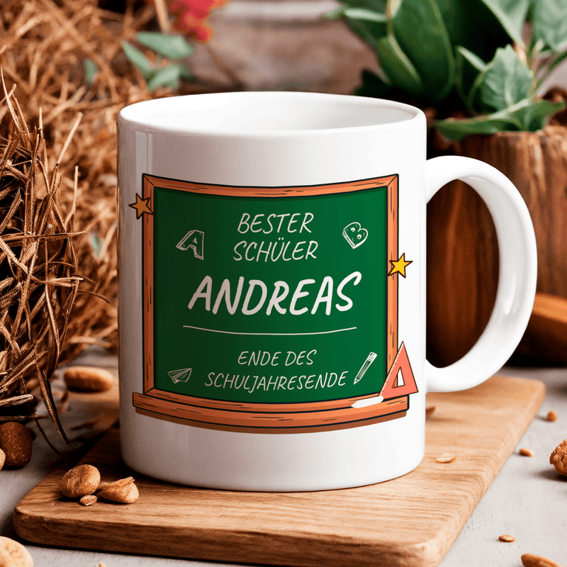 Primus des Jahres - 1x bedruckte Tasse, personalisiertes Geschenk für Schüler - Adamell.de