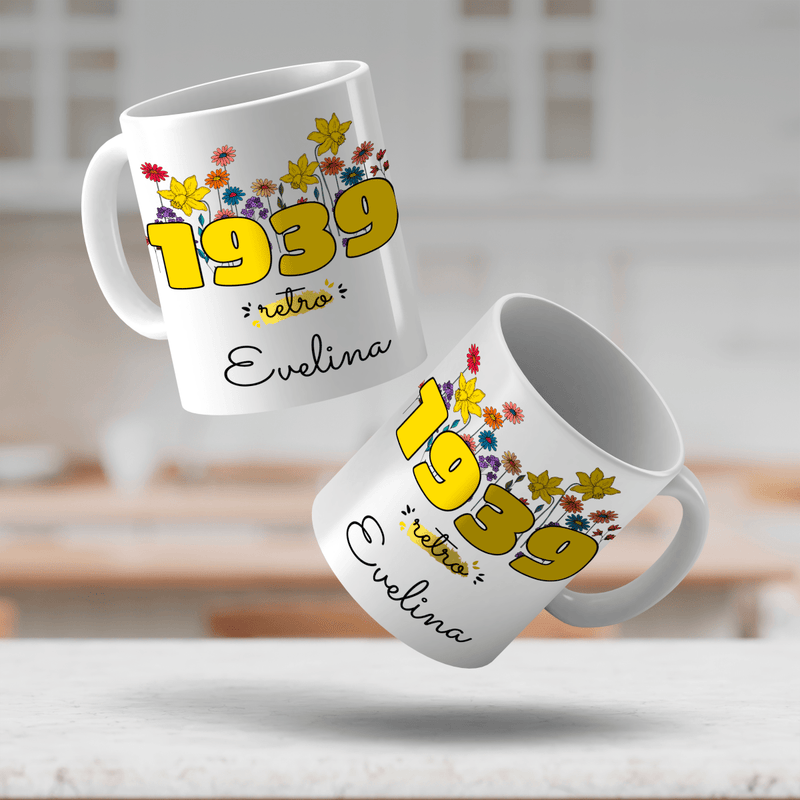 Retro - Stil 1939 - 1x bedruckte Tasse, personalisiertes Geschenk für Frau - Adamell.de