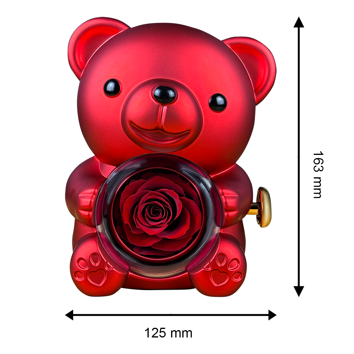 Liebhaber Clipart - Teddybär mit ewiger Rose und Aufdruck, personalisiertes Geschenk für Mann
