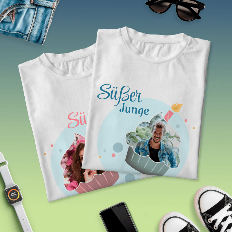 Satz von 2 T - Shirts SÜSSES PAAR - personalisiertes Geschenk für Paar - Adamell.de