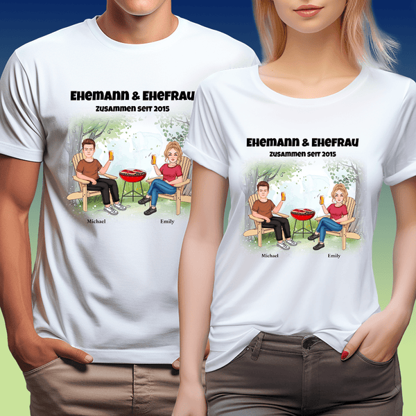 Satz von 2 T-Shirts ZUSAMMEN SEIT... - personalisiertes Geschenk für Paar - Adamell.de