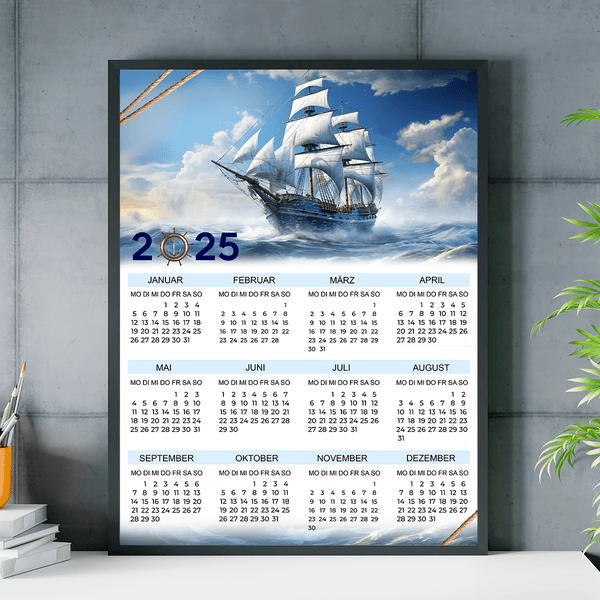 Schiff Kalender - Poster, originelles Geschenk für Mann - Adamell.de