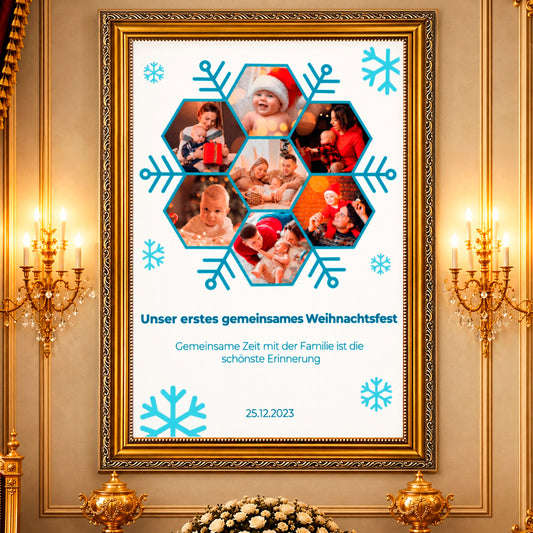 Fotocollage auf Leinwand Unser erstes gemeinsames — Geschenk für Kinder