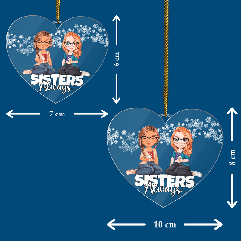 Schwestern Clipart - Christbaumkugel, personalisiertes Geschenk für Schwester - Adamell.de