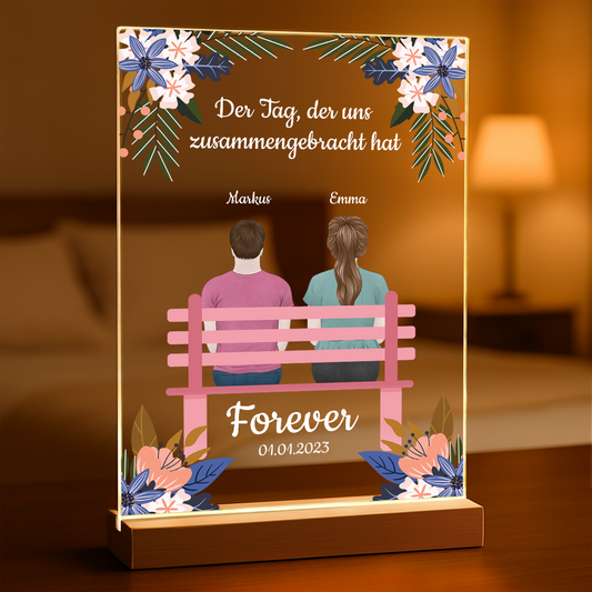 Unser außergewöhnlicher Tag - Druck auf Glas, personalisiertes Geschenk für Paare