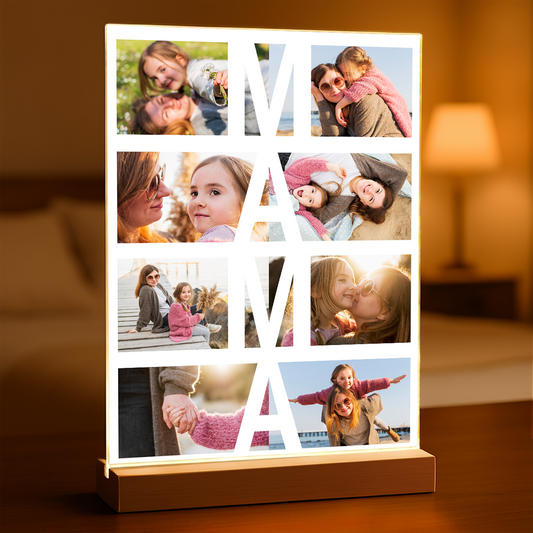 Fotocollage Mama - Druck auf Glas, personalisiertes Geschenk für Mutter