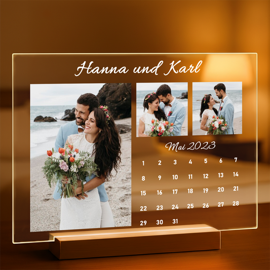 Unser besonderer Termin - Druck auf Glas, personalisiertes Geschenk für Paar