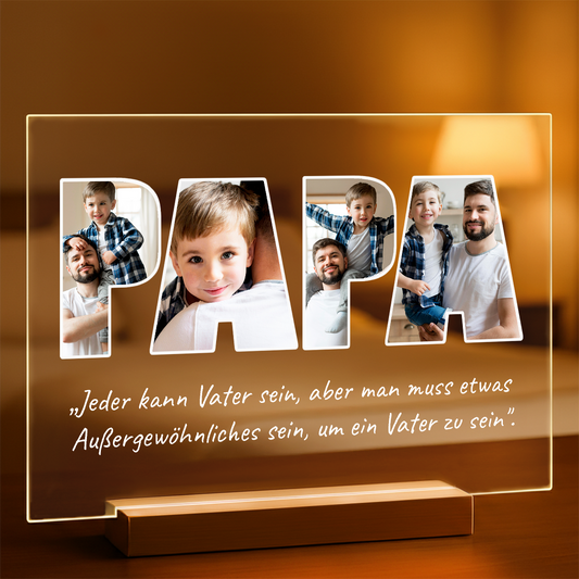 Außergewöhnlicher Papa - Druck auf Glas, personalisiertes Geschenk für Papa