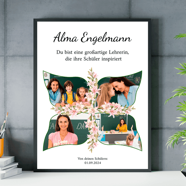 Sie sind ein wunderbarer Lehrer - Poster, personalisiertes Geschenk für Lehrer - Adamell.de