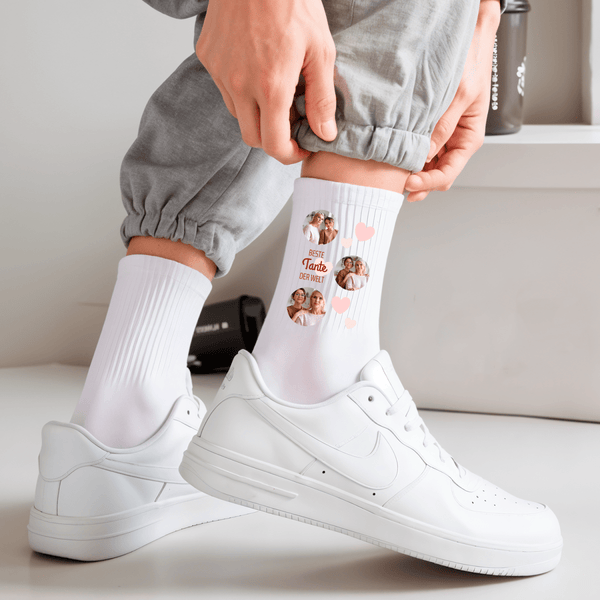 Socken mit Aufdruck BESTE TANTE DER WELT - Personalisiertes Geschenk für Tante - Adamell.de