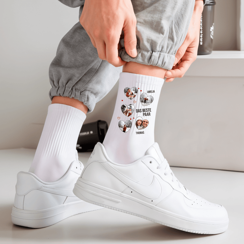 Socken mit Aufdruck DAS BESTE PAARE - Personalisiertes Geschenk für Paare - Adamell.de