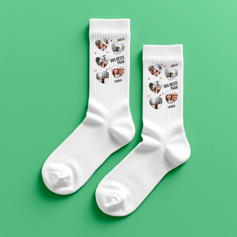 Socken mit Aufdruck DAS BESTE PAARE - Personalisiertes Geschenk für Paare - Adamell.de