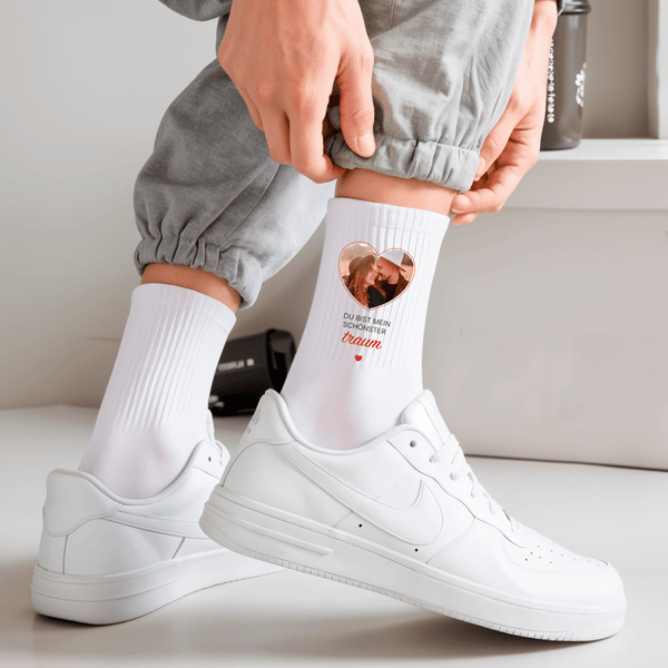 Socken mit Aufdruck DU BIST MEIN TRAUM - Personalisiertes Geschenk für Frau - Adamell.de