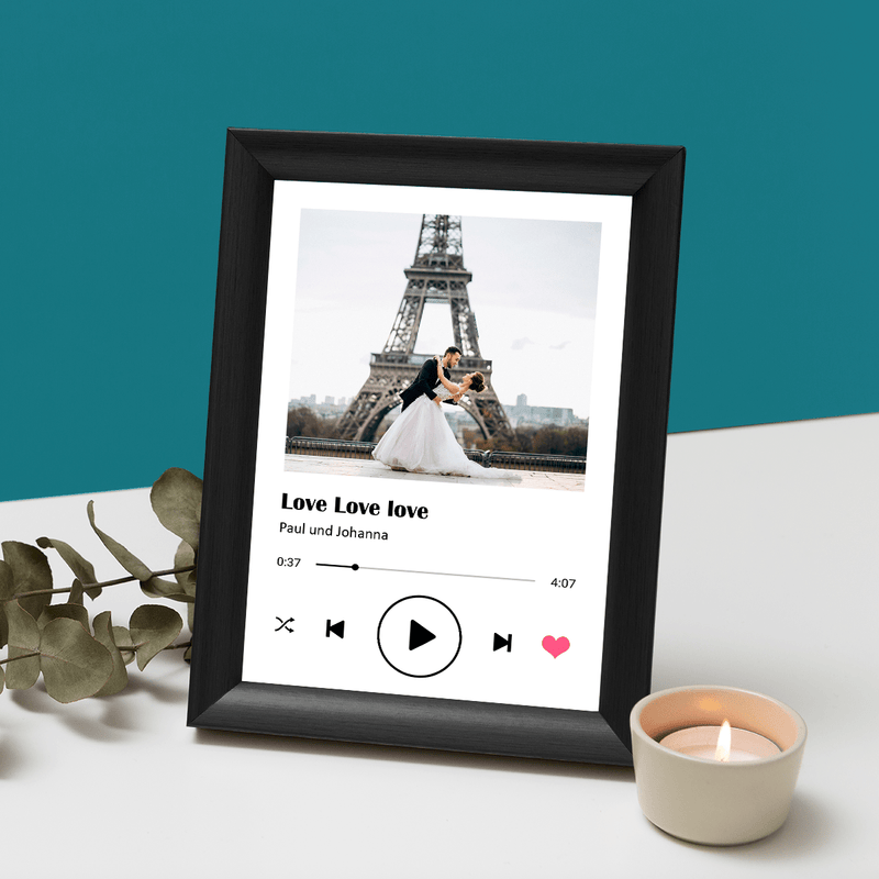 Spotify - Bild in einem Rahmen - Druck auf Glas, personalisiertes Geschenk - Adamell.de