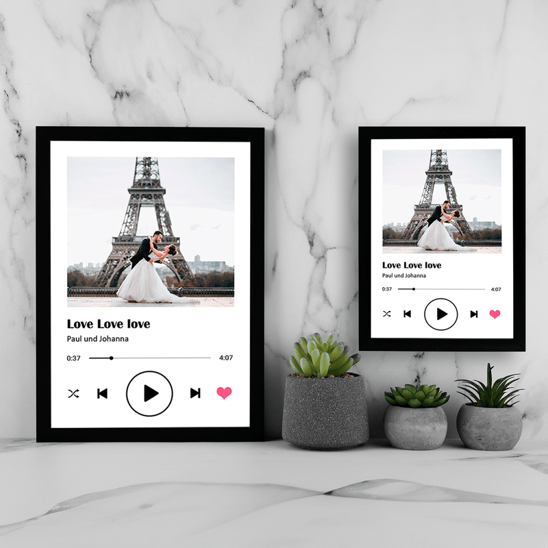 Spotify - Bild in einem Rahmen - Druck auf Glas, personalisiertes Geschenk - Adamell.de