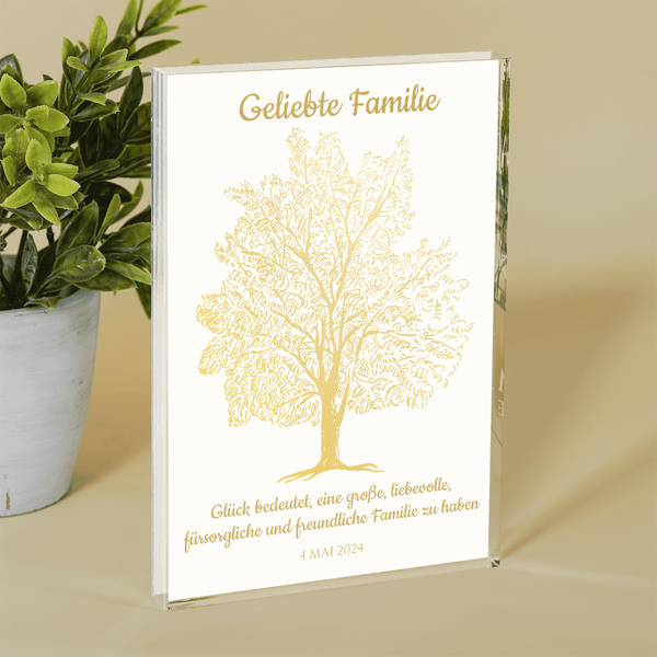 Stammbaum - Druck auf Glas, personalisiertes Geschenk für Eltern - Adamell.de