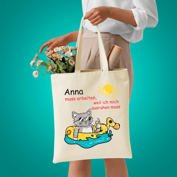Stofftasche mit eigenem Aufdruck KATZE - personalisiertes Geschenk für Katzenbesitzer - Adamell.de