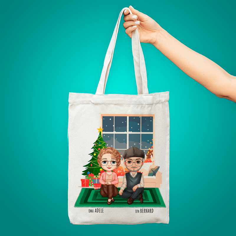 Stofftasche mit eigenem Aufdruck WEIHNACHTEN - personalisiertes Geschenk für Großeltern - Adamell.de