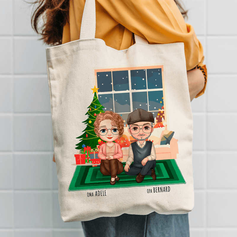 Stofftasche mit eigenem Aufdruck WEIHNACHTEN - personalisiertes Geschenk für Großeltern - Adamell.de