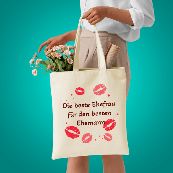 Stofftasche mit eigenem AufdruckI BESTE FRAU - personalisiertes Geschenk für Frau - Adamell.de