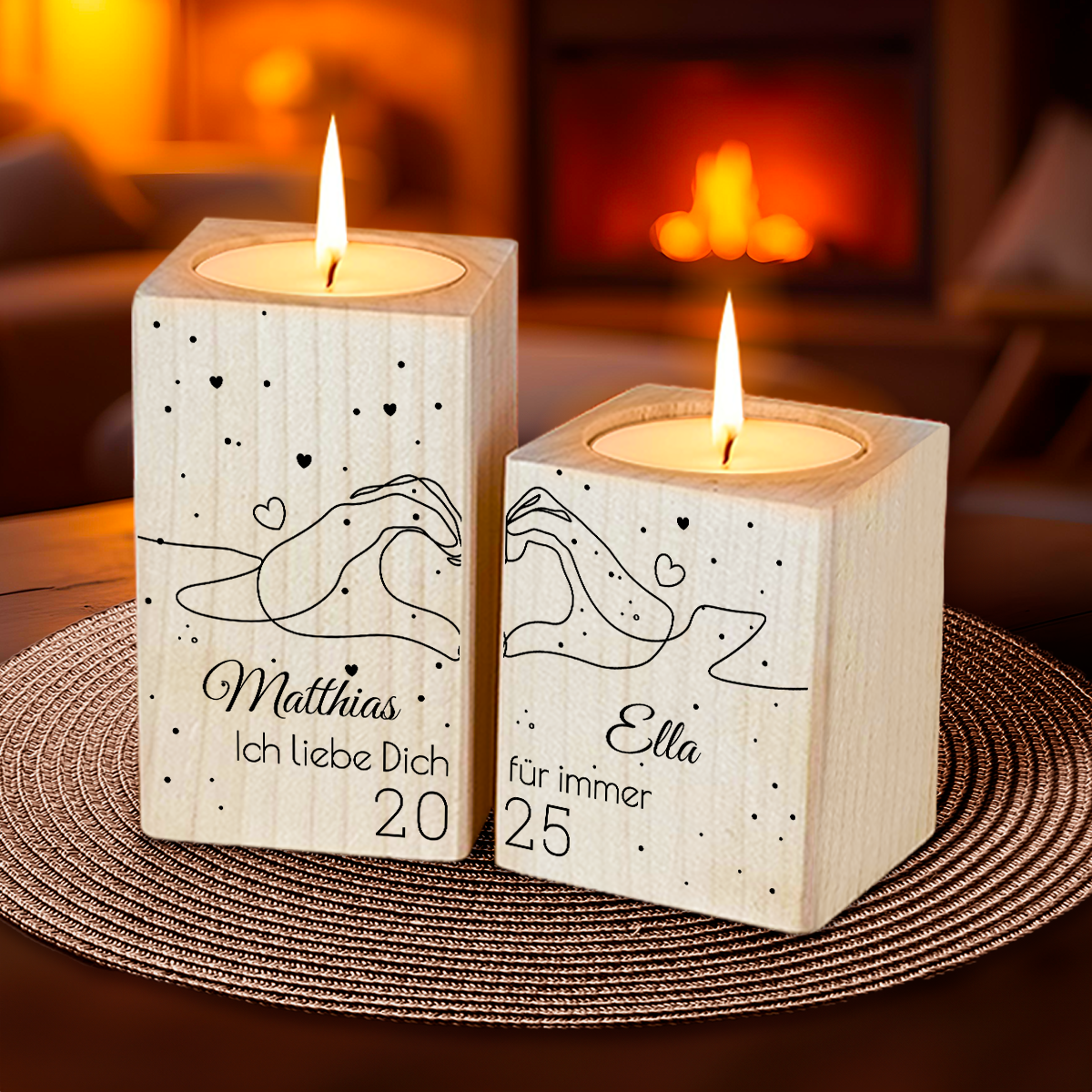 Kerzenhalter Ich liebe dich für — Geschenk für Frauen