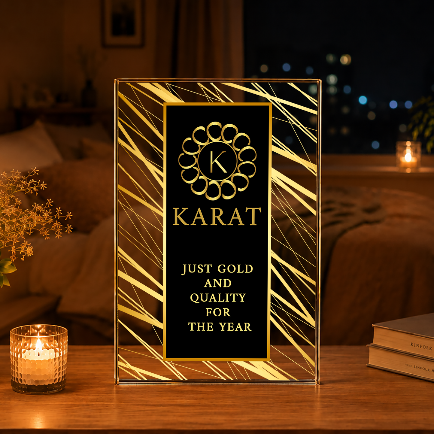 Gold Business Logo - Druck auf Glas, personalisiertes Geschenk