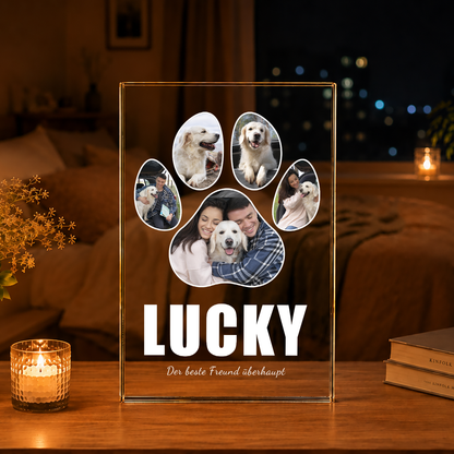 Hundepfoten-Collage - Druck auf Glas, personalisiertes Geschenk