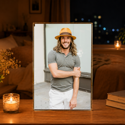 Männliche Fotografie - Druck auf Glas, personalisiertes Geschenk für Mann