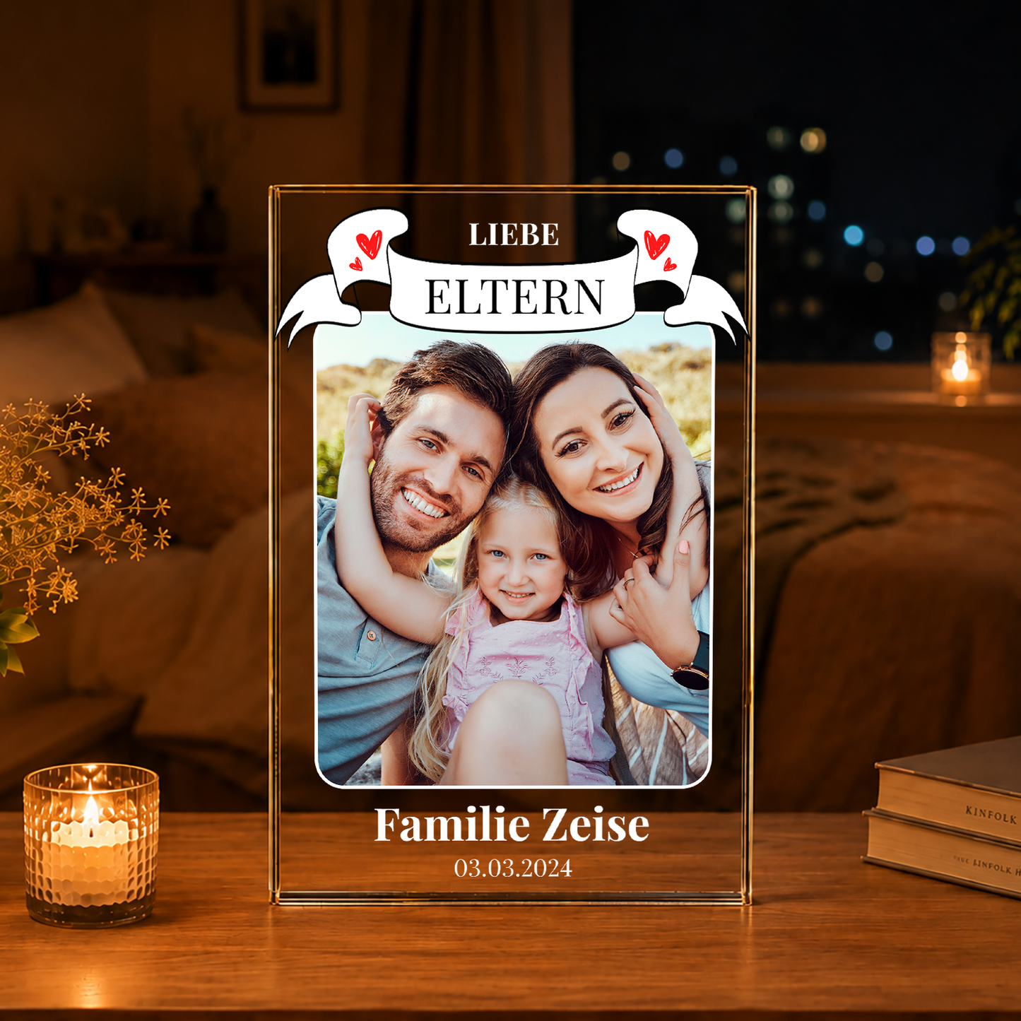 Meine Eltern - Druck auf Glas, personalisiertes Geschenk für Eltern
