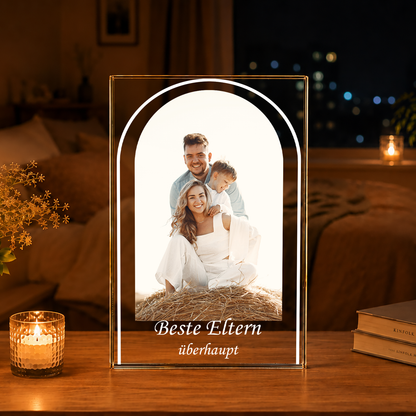 Eltern überhaupt- Druck auf Glas, personalisiertes Geschenk für Eltern