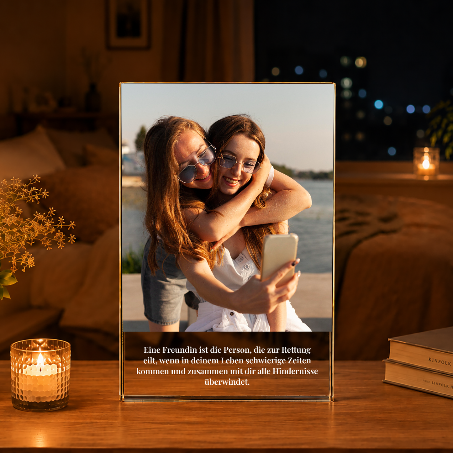 Ideale Freund - Druck auf Glas, personalisiertes Geschenk für Freund