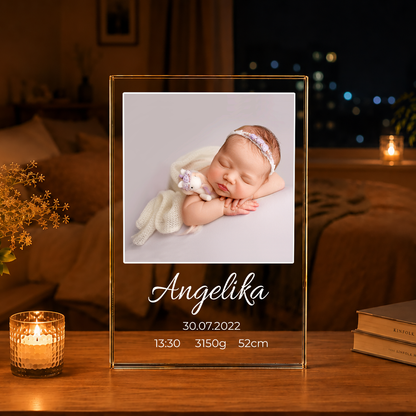 Unser Kleines - Druck auf Glas, personalisiertes Geschenk für Kind