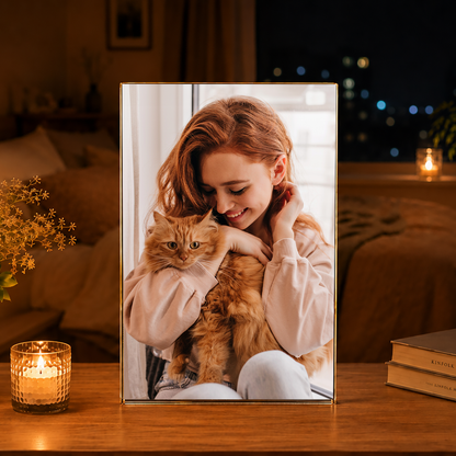 Foto mit Katze - Druck auf Glas, personalisiertes Geschenk