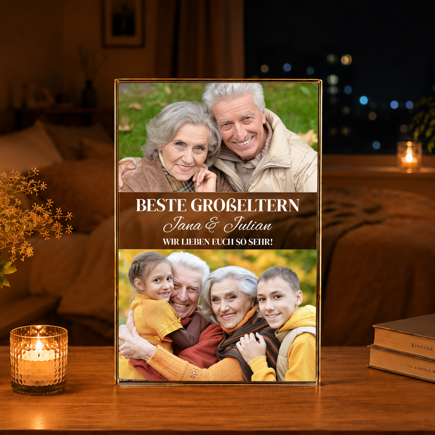 Sie sind besonders - Druck auf Glas, personalisiertes Geschenk für Großeltern