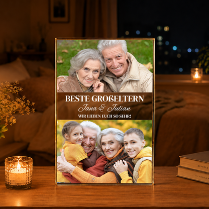 Sie sind besonders - Druck auf Glas, personalisiertes Geschenk für Großeltern