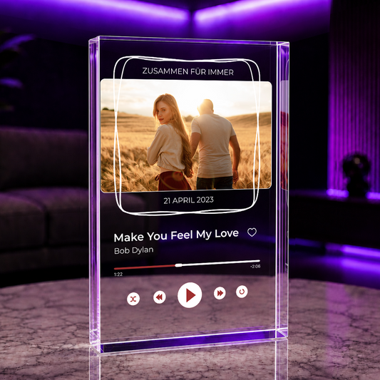 Gemeinsam für immer Inschrift + Foto - Druck auf Glas, personalisiertes Geschenk für Paar