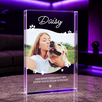 Beste Therapeut - Druck auf Glas, personalisiertes Geschenk für Hundeliebhaber