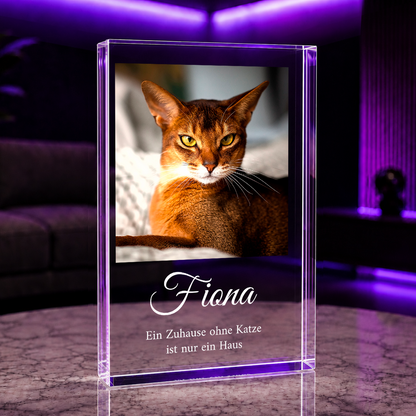 Ein Zuhause ohne Katze - Druck auf Glas, personalisiertes Geschenk für Katzenmenschen