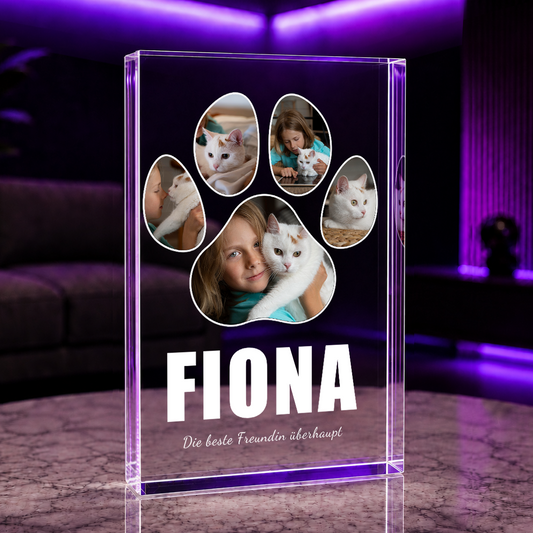 Katzenpfote - Druck auf Glas, personalisiertes Geschenk