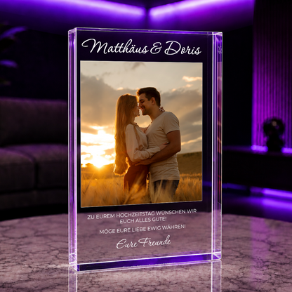 Edwige Liebe - Druck auf Glas, personalisiertes Geschenk für Paare