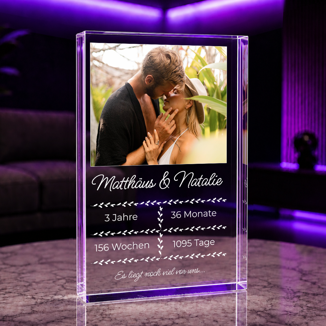Unsere Momente - Druck auf Glas, personalisiertes Geschenk für Paar