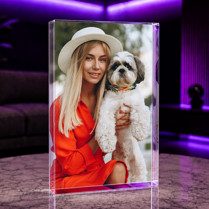 Ich und mein Haustier - Druck auf Glas, personalisiertes Geschenk für Hundeliebhaber