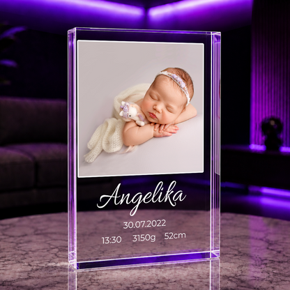 Unser Kleines - Druck auf Glas, personalisiertes Geschenk für Kind