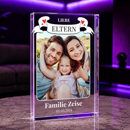 Meine Eltern - Druck auf Glas, personalisiertes Geschenk für Eltern