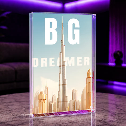 Big Dreamer Ansicht - Druck auf Glas, Geschenk für Mann