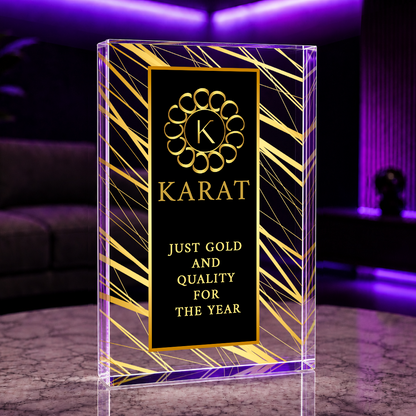 Gold Business Logo - Druck auf Glas, personalisiertes Geschenk