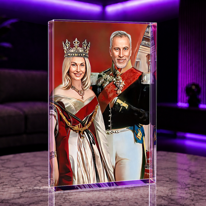 Porträt Paares im königlichen Stil - Druck auf Glas, personalisiertes Geschenk für Paar