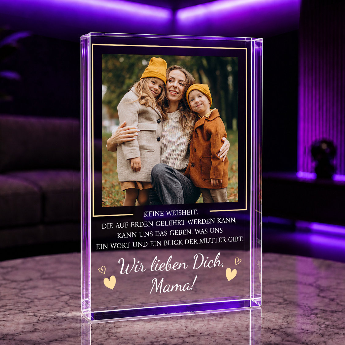 Mamas Weisheit - Druck auf Glas, personalisiertes Geschenk für Mama