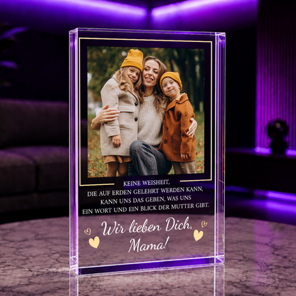 Mamas Weisheit - Druck auf Glas, personalisiertes Geschenk für Mama